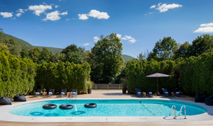 The swimming pool at The Graham and Co. in Phoenicia, NY located in the Catskills of upstate New York